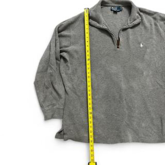 Polo Ralph Lauren Men’s XL Tall Gray Quarter Zip Jersey Pullover Classic - Picture 3 of 7